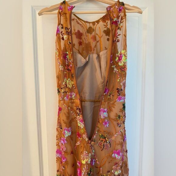 Bronx and Banco Sicilia Sequined Maxi Dress in coral multi - Picture 16 of 16